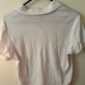 American Eagle Outfitters Cream Polo Short Sleeve Tee